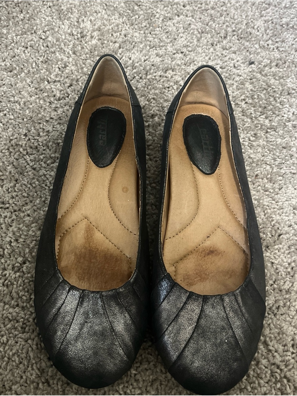 Earth Pewter Metallic Ballet Flats